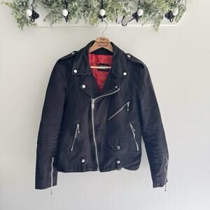 Men’s Straight To Hell Commando Twill Moto Jacket Grunge Goth 38